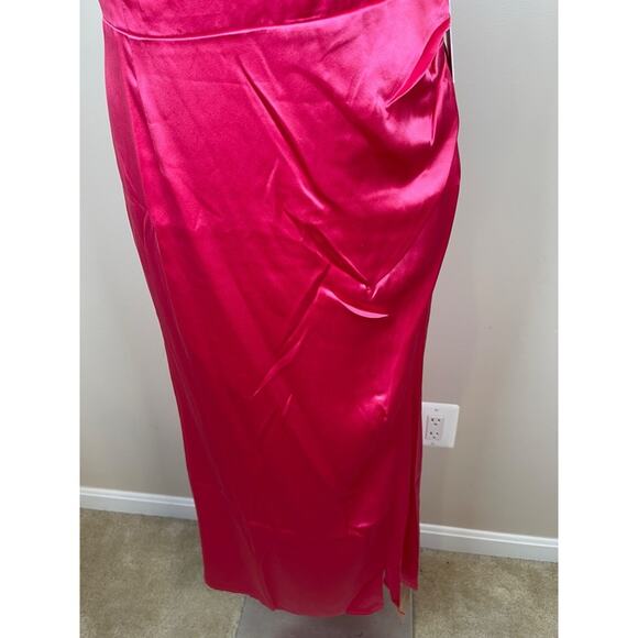 REFORMATION Marguerite Silk Tie Straps Flambé Pink Midi Dress Size 12 - Picture 6 of 9